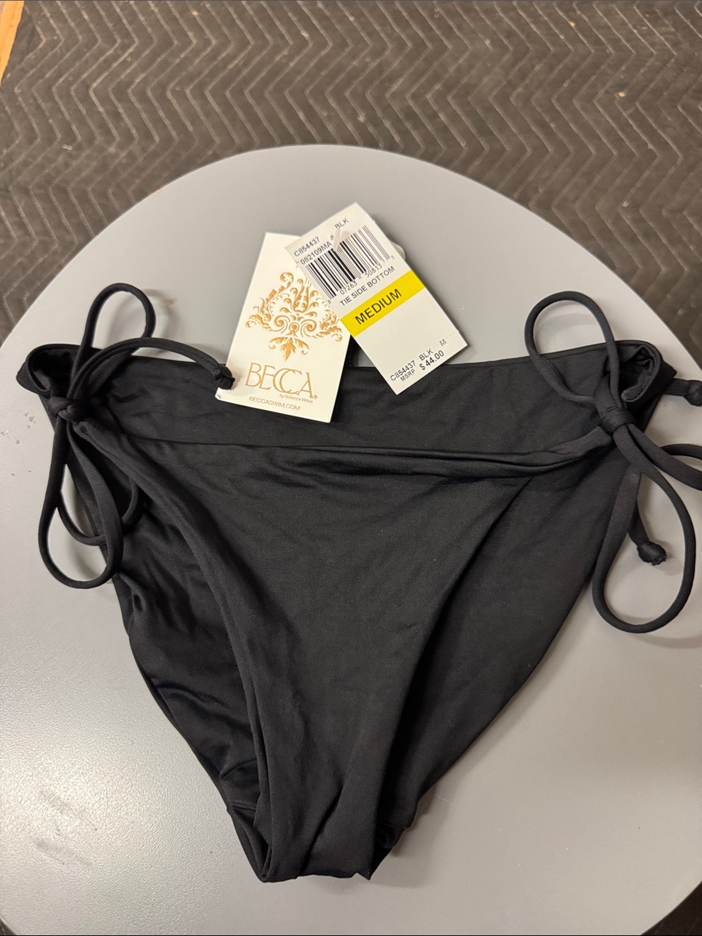 BECCA Black Tie-Side Bikini Bottoms - Classic Low-Rise